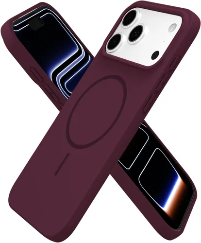 Vista 43 de Oakxco Funda de Silicona Mag Safe para iPhone 12 Pro Max, Funda Magnética Delgada y Fina Compatible con Carga Inalámbrica MagSafe, Bonita Funda