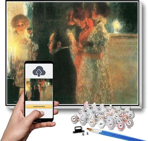 Vista 11 de Gustav Klimt Pintura de números para adultos, pintura desnuda femenina por Gustav Klimt Kit de pintura por números sobre lienzo para principiantes