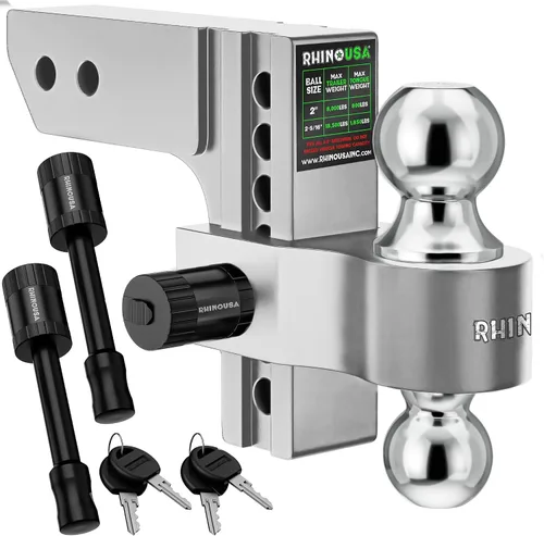 Vista 13 de Rhino USA Enganche de remolque ajustable (receptor de 2 pulgadas) - 6 Negro