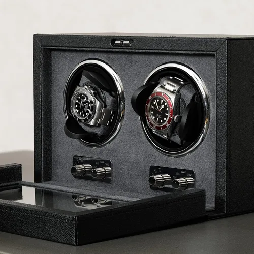 Vista 5 de ROTHWELL Bobinadora de reloj doble para relojes automáticos con motor silencioso con múltiples velocidades y ajustes de rotación (negrogris)