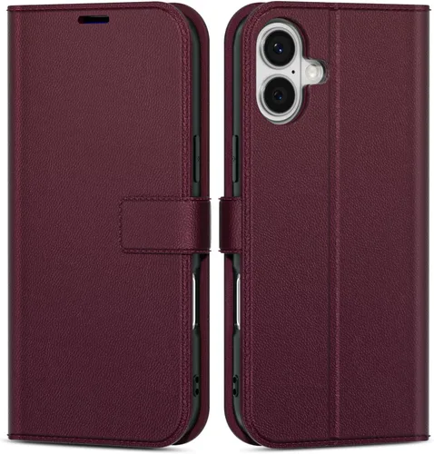 Vista 40 de oakxco Funda tipo cartera para iPhone SE 2022/2020/8/7 con soporte para tarjeta de crédito, funda magnética RFID delgada tipo libro con tapa