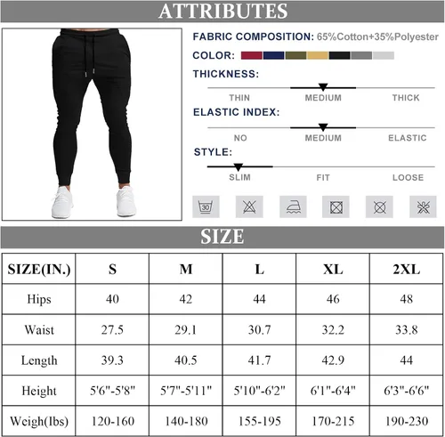 Vista 7 de BUXKR - Pantalones deportivos ajustados con bolsillos profundos para hombre, para gimnasio, correr y fisioculturismo
