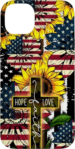 Vista 15 de Funda para iPhone 16 Sunflowers Faith Hope Love Jesus Cross Christian