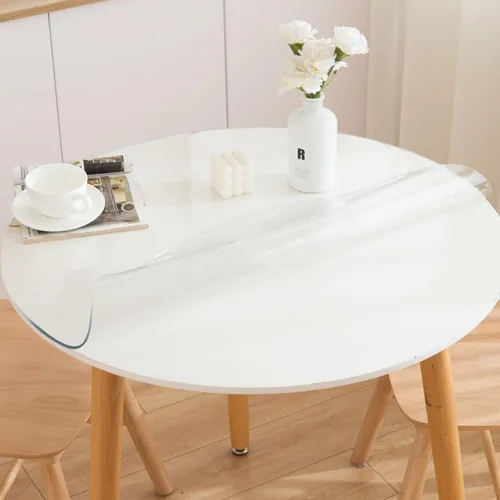 Vista 9 de Protector de mesa redondo transparente de 36 pulgadas, protector redondo transparente para mesa de comedor, 0.059 in de grosor, impermeable