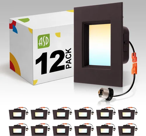 Vista 11 de ASD Luces LED Empotradas Cuadradas Blancas de 6 Pulgadas Retrofit - 12W 1050LM 2700/3000/3500/4000/5000K Seleccionable Regulable LED Downlight Blanco