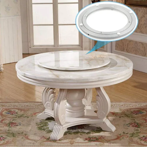 Vista 6 de Placa giratoria de aluminio resistente Lazy Susan con rodamiento giratorio para mesa de comedor (4 pulgadas)