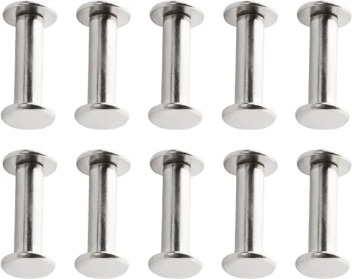 Vista 10 de Aicosineg 20 tornillos Phillips M5x6mm de fijación para cinturón, hebilla de acero al carbono, cabeza cruzada, tornillos Chicago, cierre de cuero