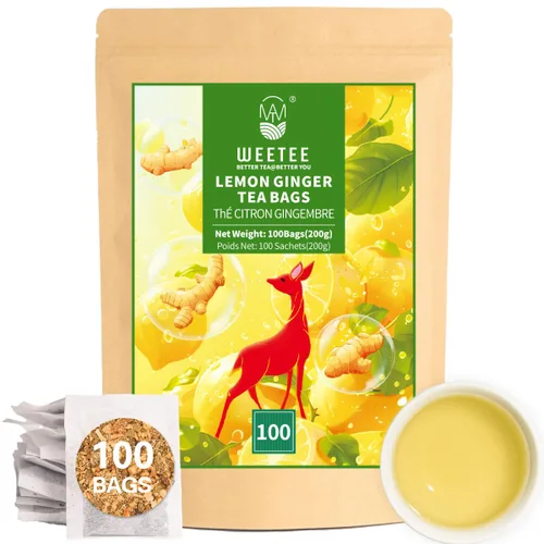 Vista 57 de WT WEETEE Bolsas de té de hierbas de manzana y canela, 60 unidades, mezcla perfecta de canela dulce, hibisco agrio, sabor natural, sin cafeína