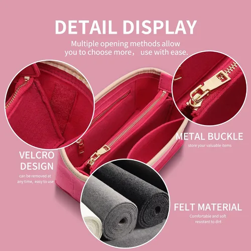 Vista 2 de Doxo Organizador de bolso organizador de bolsas para bolso y bolso bolsa en bolsa perfecto para Speedy 20 y más rosa-S