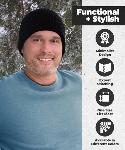 Vista 7 de Gorro 100% algodón para hombre, moderno y elegante, cálido y cómodo para el uso diario