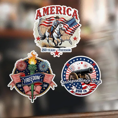Vista 7 de ArogGeld Calcomanías para perros con el 250 aniversario de mercancía de Estados Unidos para automóviles América del 250 de julio, decoraciones