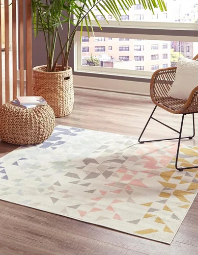 Vista 7 de Unique Loom Lotus Collection - Alfombra de área, diseño de ángel (2 pies x 6 pies 1 pulgada, multi/gris)
