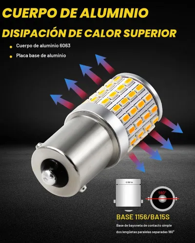Vista 4 de 1156-3014-72SMD. Bombilla LED superbrillante, BA15S 3497 2396 7506, para coche, Turck, motocicleta, luces intermitentes delanteras y traseras