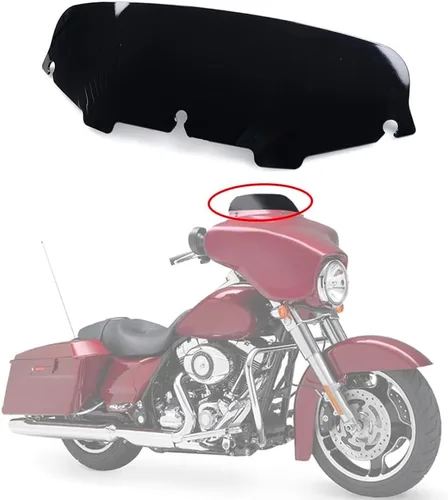 Vista 2 de Parabrisas negro de 4.5" para motocicleta, compatible con Harley Davidson Touring Street Glide Electra Glide FLHT FLHTCU Ultra Classic Glide FLHX