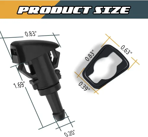 Vista 2 de deemars 4805742AB - Kit de limpiaparabrisas delantero, boquilla de lavado y manguera de líquido de 6.6 ft con conector, kit de manguera de lavado