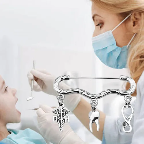 Vista 3 de PLITI Regalo de higienista dental regalo de dentista DH regalo de agradecimiento dentista dentista regalo de graduación dentista Pin DA broche