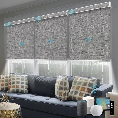 Vista 32 de SmartWings Persianas motorizadas con control remoto para ventanas, persianas enrollables Matter 100% opacas, automáticas, eléctricas inteligentes