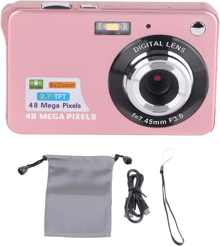 Vista 11 de Eujgoov Digital Camera, 4K 48MP Vlogging Camera with 8X Zoom 2.7in Screen and Fill Light for Photography (Blue)