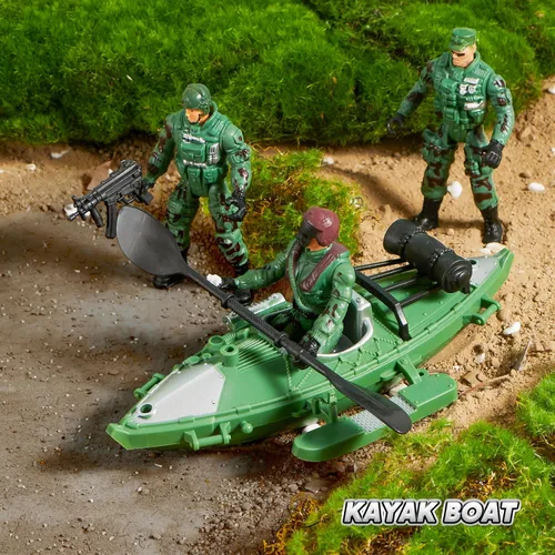 Vista 8 de JOYIN Juego de juguetes militares, juguetes militares para niños, incluyendo helicóptero con luz realista, sonido y mango, camiones Bruder, barco
