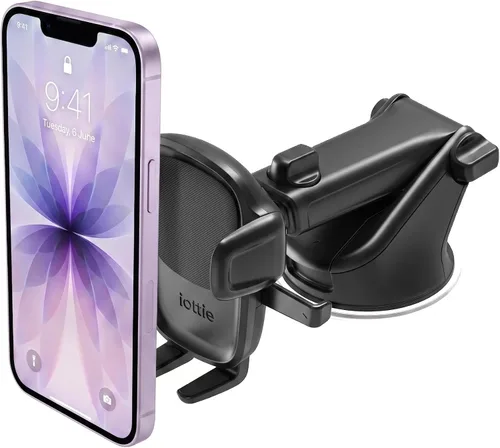 Vista 9 de iOttie Easy One Touch Advanced soporte de teléfono para coche con ventosas - Soporte universal para teléfono celular para iPhone, Google, Samsung