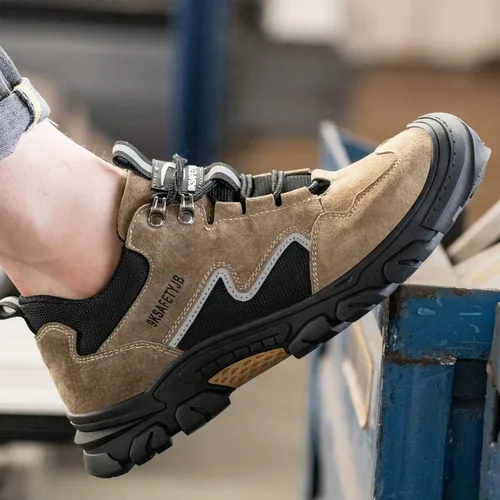 Vista 7 de Zapatos con punta de acero para hombre, zapatos de trabajo con puntera de seguridad, zapatos ligeros de punta compuesta para hombres, zapatos