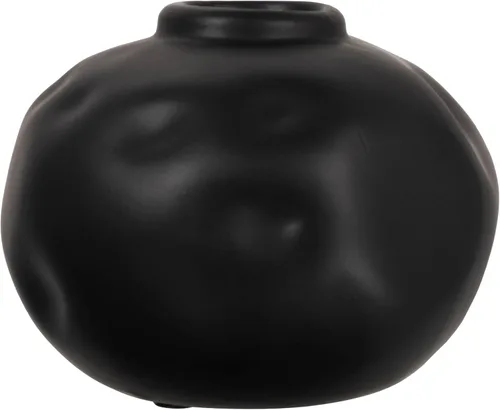 Vista 5 de Creative Co-Op Jarrón de terracota con forma orgánica pellizcada, negro mate