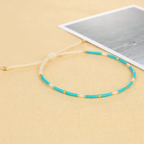 Vista 4 de KELITCH - Pulsera de cuentas de cristal de color bohemio, hecha a mano, joyas de la amistad para el verano