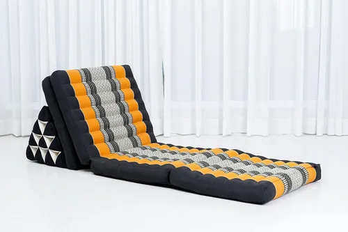 Vista 6 de Leewadee Cómodo colchón japonés de suelo, cama tailandesa con cojín triangular, colchón futón, tapete de masaje tailandés extra largo, 89 x 20
