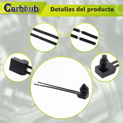 Vista 6 de 5 unidades de interruptor de botón de encendido/apagado impermeable de 12 V, interruptor de botón de encendido/apagado impermeable de 12 V