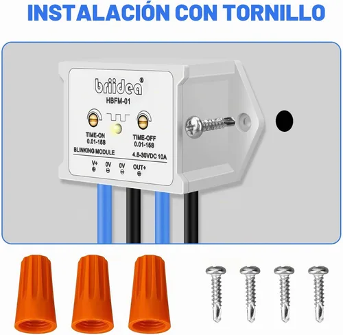 Vista 6 de Briidea Módulo de Parpadeo Intermitente de 10 Amperios DC 4.5-30V Adecuado para Varias Lámparas de Advertencia, Impermeable
