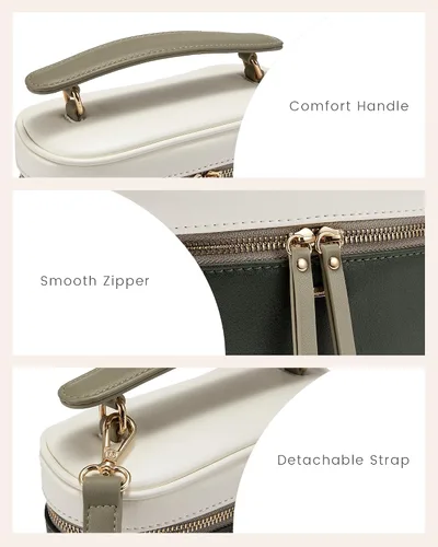 Vista 7 de LOVEVOOK - Bolso bandolera para mujer, con asa superior y pequeño bolso de hombro de cuero PU, bolso de mano con solapa para damas