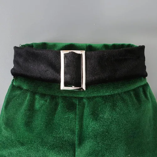 Vista 5 de Traje de Navidad para niñas pequeñas, disfraz de Santa para niñas pequeñas, disfraz de cosplay para niños, manga larga, terciopelo de felpa