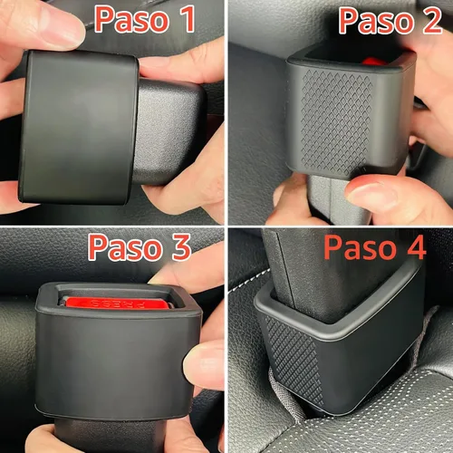 Vista 4 de 2 unidades de soporte de hebilla de cinturón de seguridad de silicona, refuerzo de hebilla de cinturón de seguridad para niños, material de silicona