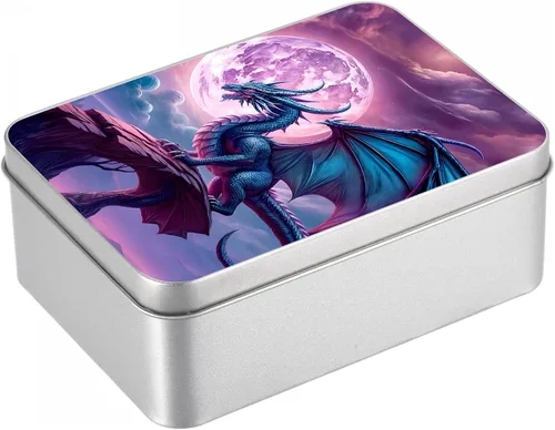 Vista 9 de Caja de lata de metal con tapa, contenedor de almacenamiento rectangular vacío de hojalata, estuche de lata portátil ligero para manualidades