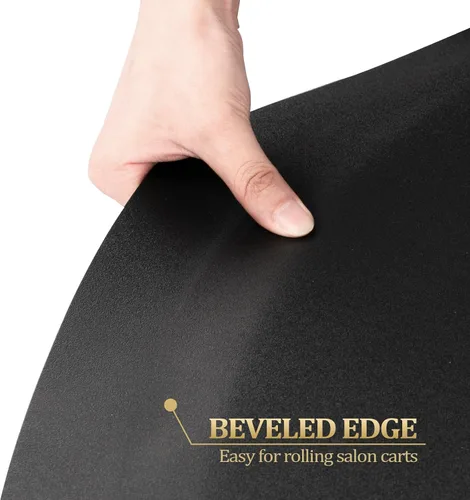 Vista 6 de OmySalon Tapete de peluquería antifatiga para peluquería, grueso tapete para silla de peluquero con corte redondo para peluquería de pie, peluquería