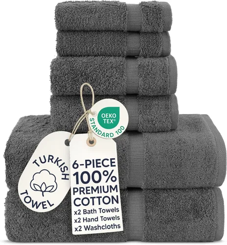 Vista 82 de Chakir Turkish Linens - Toallas turcas de 100% algodón, suaves y absorbentes (juego de 3 toallas personalizables, color aguamarina)