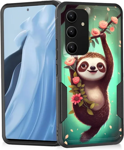 Vista 66 de Funda para Galaxy A14 5G, resistente de doble capa híbrida de policarbonato duro, goma suave, a prueba de golpes, funda protectora resistente