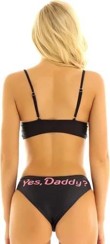 Vista 5 de YiZYiF Conjunto de lencería para mujer, 2 piezas, Yes Daddy