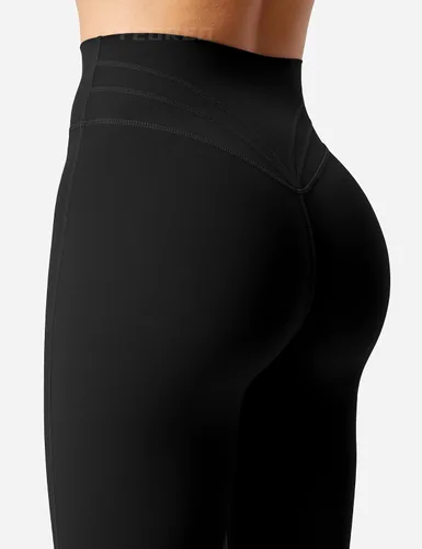Vista 5 de YEOREO Leggings acampanados para mujer, pantalones de yoga Lynnie Bell Bottom de cintura alta, control de abdomen, leggings de entrenamiento