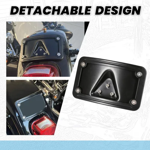 Vista 3 de ECOTRIC Soporte de placa de matrícula curvada con marco de reemplazo de montaje de placa Harley para 3148 Reemplazo de montaje para 3148