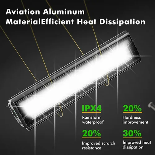 Vista 5 de Luces de bicicleta para conducción nocturna recargables de 9500 lúmenes, luces delanteras y traseras recargables, 5 modos ajustables, 5 faros