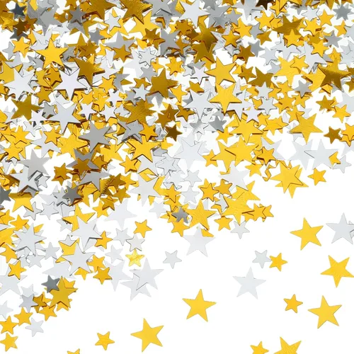 Vista 11 de Hestyia Confeti de Estrella de 60 g con Purpurina, Confeti de Mesa de Papel Metálico para Navidad, Fiesta, Boda, Festival