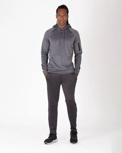 Vista 4 de Layer 8 Sudadera con capucha para hombre, ligera, de forro polar, para entrenamiento, entrenamiento, atlética, para fitness, fitness