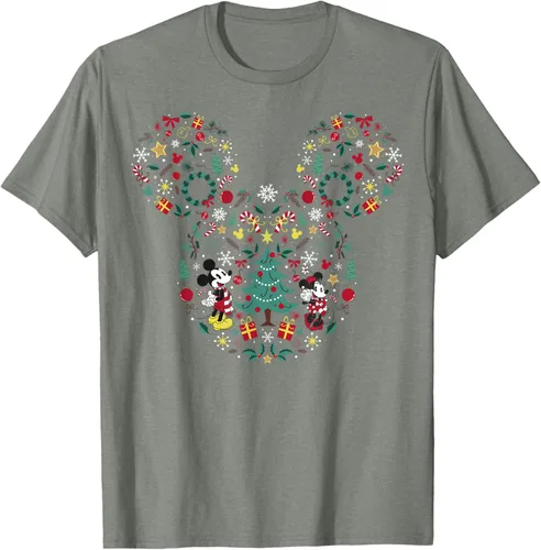 Vista 24 de Disney Mickey y Minnie Mashup Navideño Camiseta de Manga Corta Negro