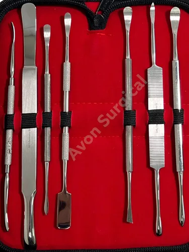 Vista 2 de Alemán STAINLES Dental PERIOSTEAL Elevador Set de 7 Curetas Dentales IMPLANTES