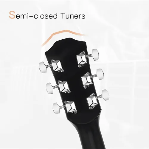 Vista 6 de Guitarra acústica de concierto WINZZ AF227A de 39 pulgadas con kit completo, enredadera delicada