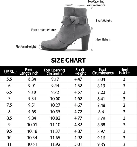 Vista 7 de mysoft Botines para mujer con tacón, tacón grueso apilado, cremallera al tobillo para mujer