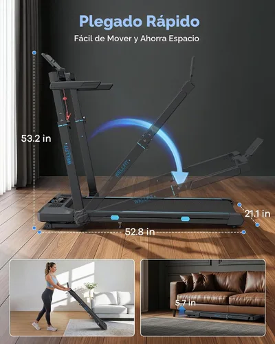Vista 9 de WELLFIT Cinta de correr inclinada automática, caminadora resistente