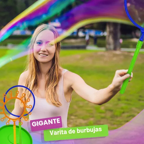 Vista 2 de OleOletOy Juego de varitas de burbujas gigantes: juguete para niños y adultos para hacer burbujas, diversión al aire libre y actividades interiores
