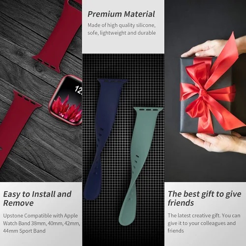 Vista 4 de Correas deportivas compatibles con Apple Watch Band de 1.496 pulgadas, 1.575 pulgadas, 1.614 pulgadas, 1.654 pulgadas, 1.732 pulgadas, 1.772